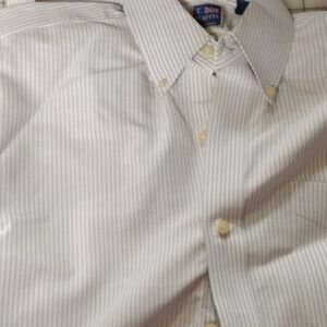 Farah White Dress Shirt with Button-Down Collar and Subtle Textured Pattern